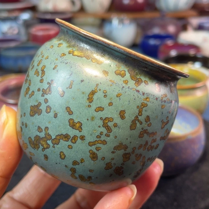 摆件钧瓷鸡窝窑手工缸杯