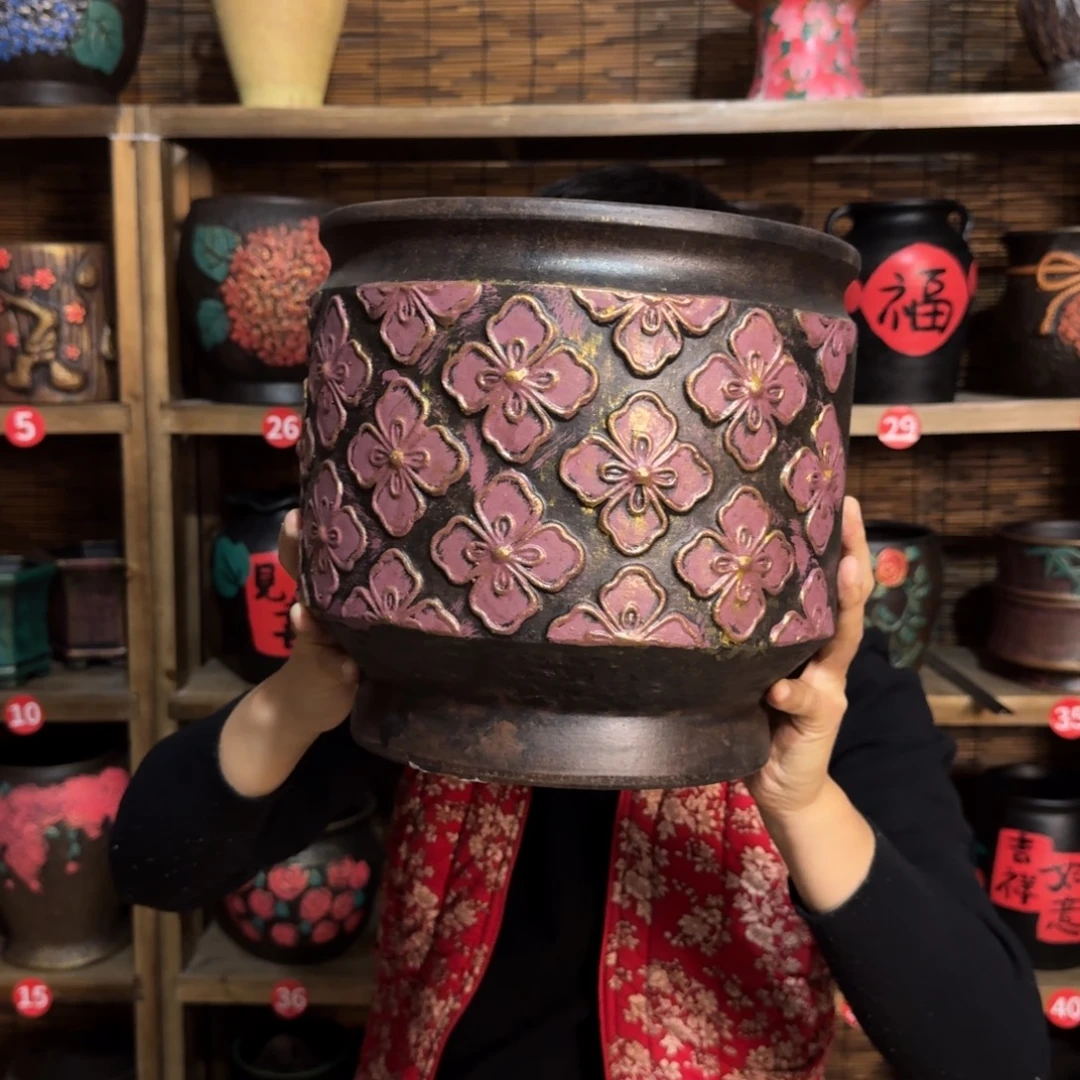 带孔高端浮雕花盆炸炸炸炸