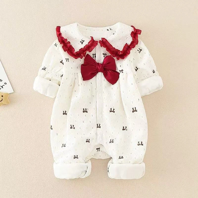 韩版休闲长袖女春秋公主爬服周岁服幼儿洋气宝宝女宝百天婴儿