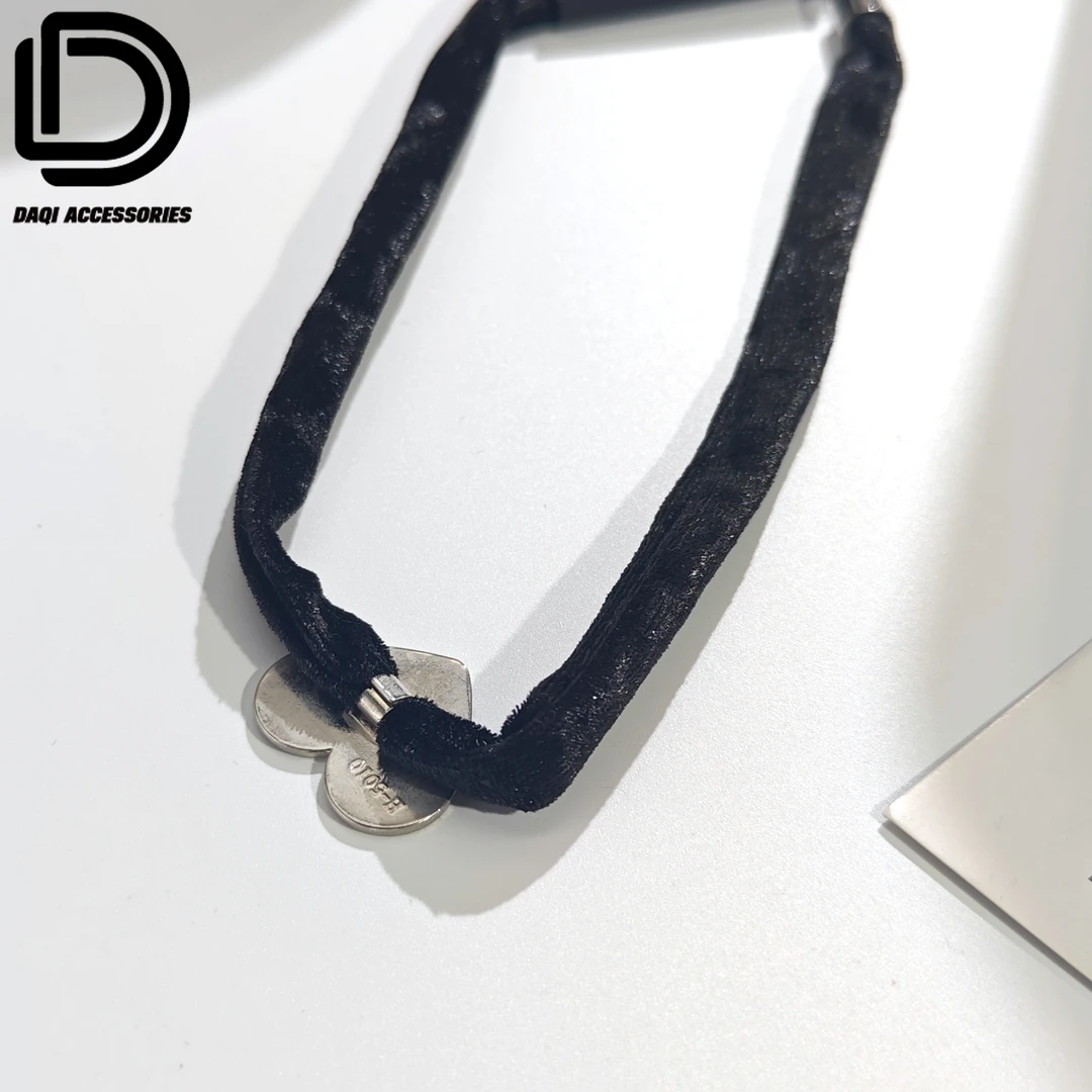 铜合金布艺项链 340大淇原创复古时尚爱心字母个性项链