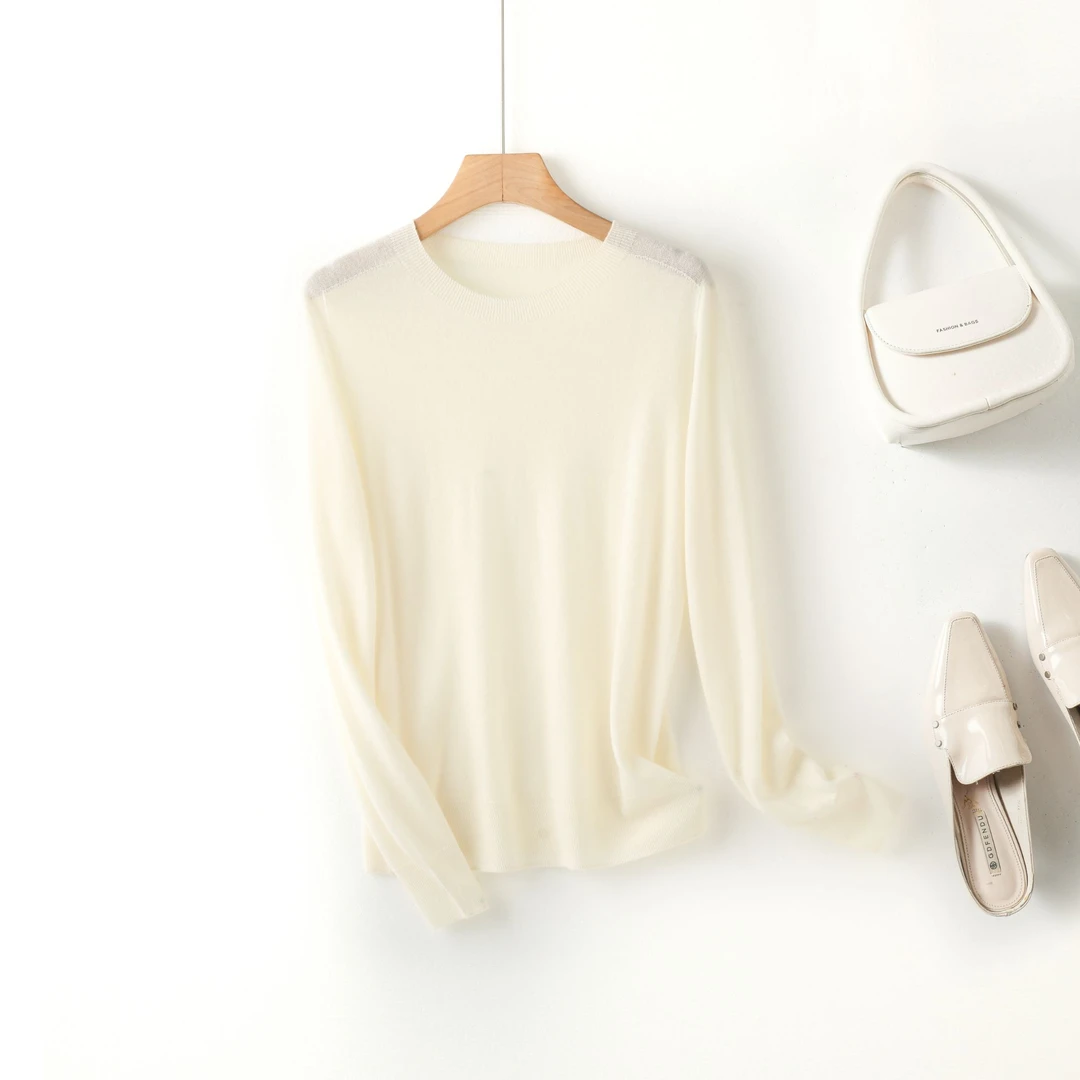 新款春季2025圆领套头水溶羊毛衫 25-04