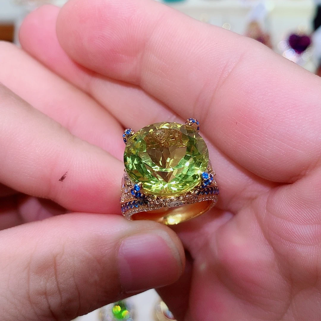 银S925镶嵌戒指水晶