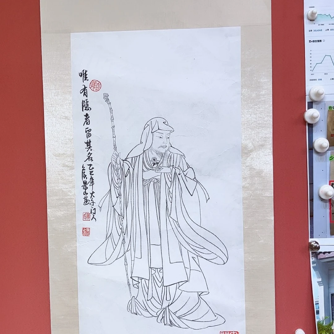 国画侯果山老师亲笔手绘作品朵