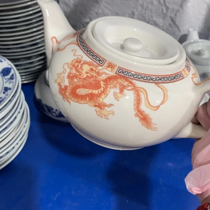 瓷片磁州窑强化瓷多孔壶约600ml