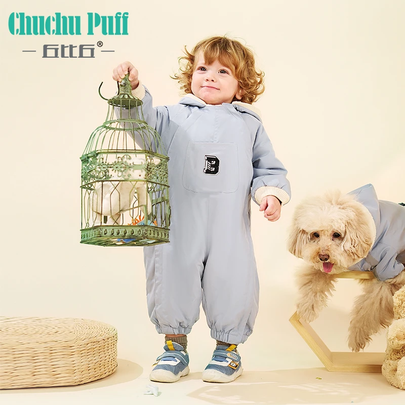 丘比丘【婴幼儿三防冲锋衣】加绒加厚防风防水抗寒婴儿加厚外出服