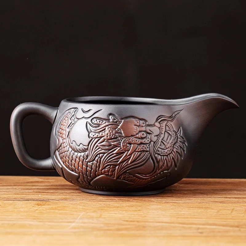 紫陶防烫大号公道杯陶瓷茶海一体功夫茶具分茶器家用高档分茶器