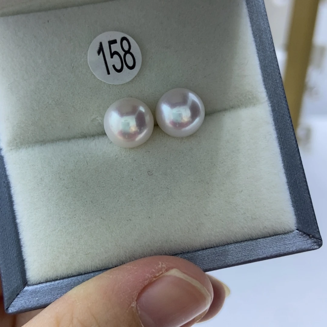 淡水珍珠银S925镶嵌耳饰
