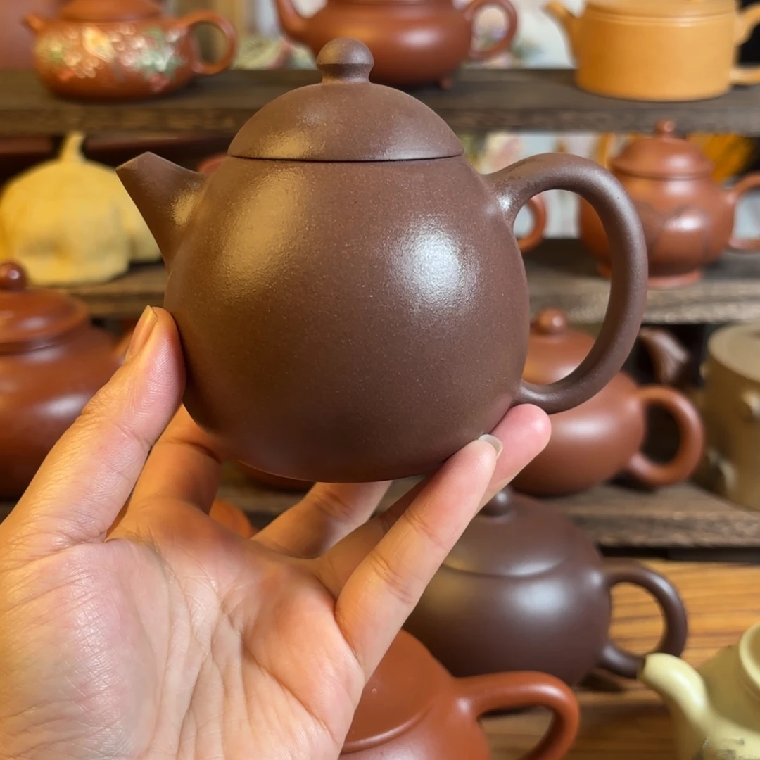 茶壶紫砂半手工紫泥龙蛋230cc