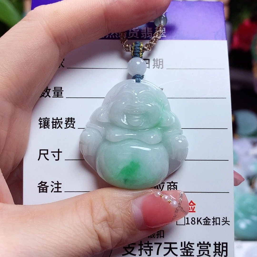 翡翠未镶嵌颈饰佛公37