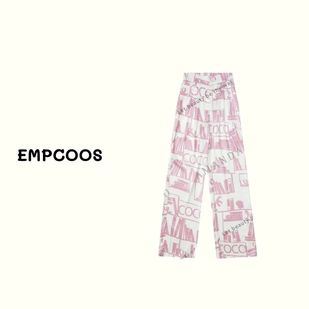 专属|法式优雅~夏季新品字母印花休闲阔腿裤24228