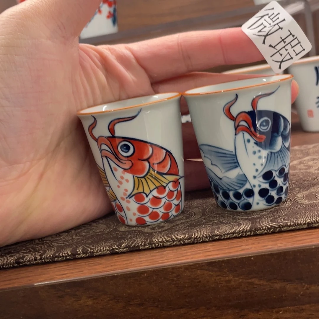 釉下手绘茶具微瑕