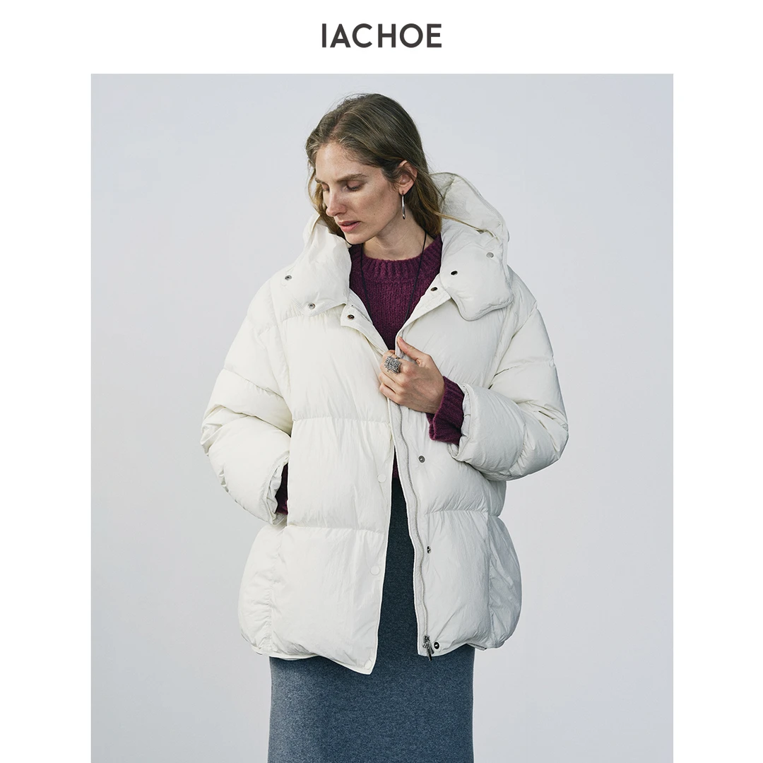 IACHOE连帽羽绒服95%白鹅绒3671515006