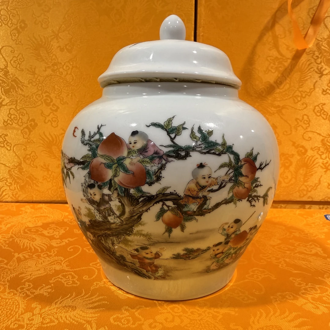 【王家陶瓷】九子蟠桃罐子XD
