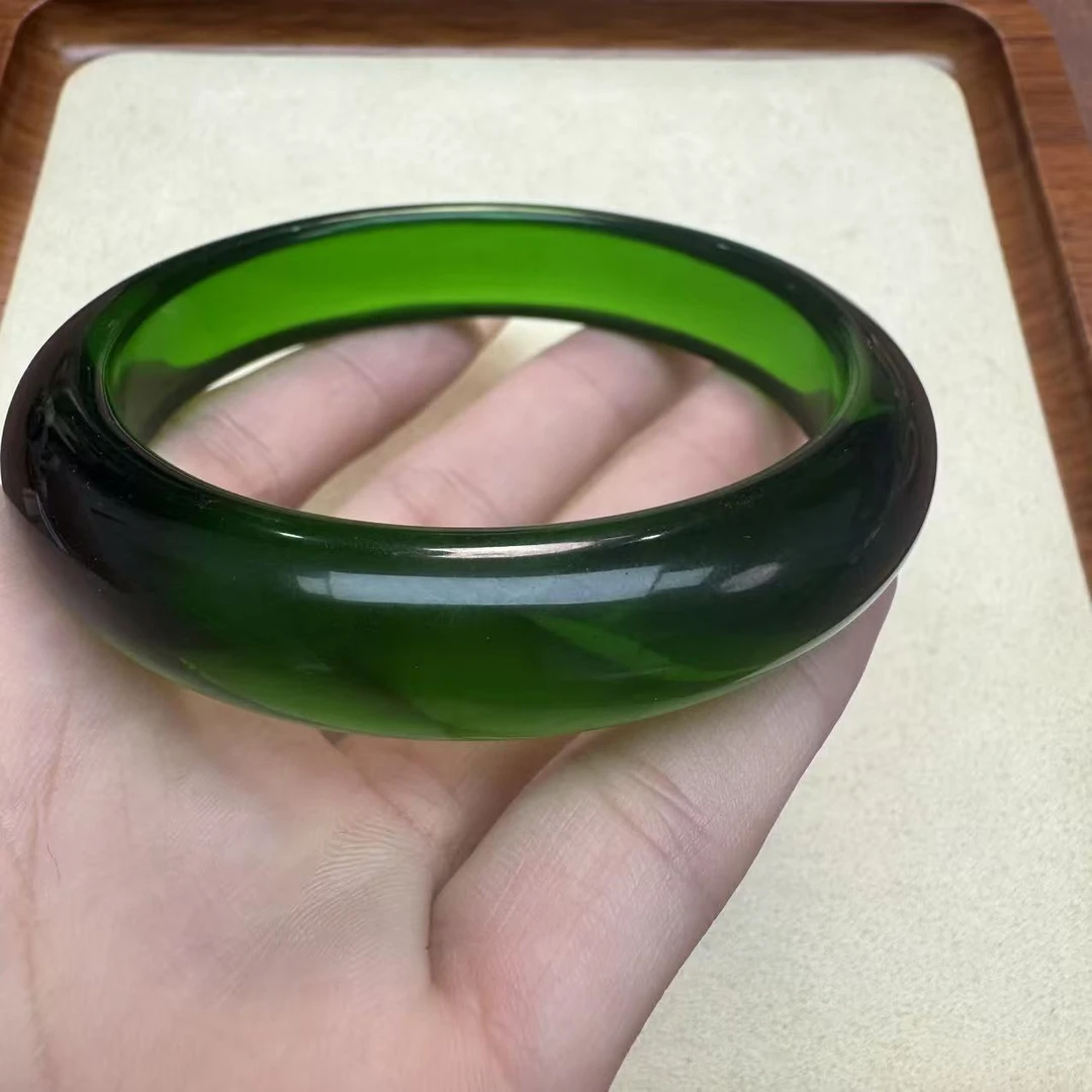 非金属珐琅手镯 净体绿色 珍藏手镯 S431