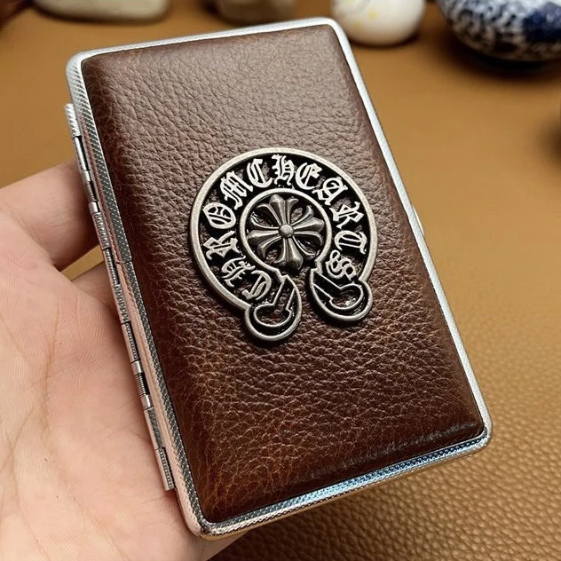 牛皮烟盒粗中细通用超薄牛皮手工制头层经典男士复古创意商务送礼