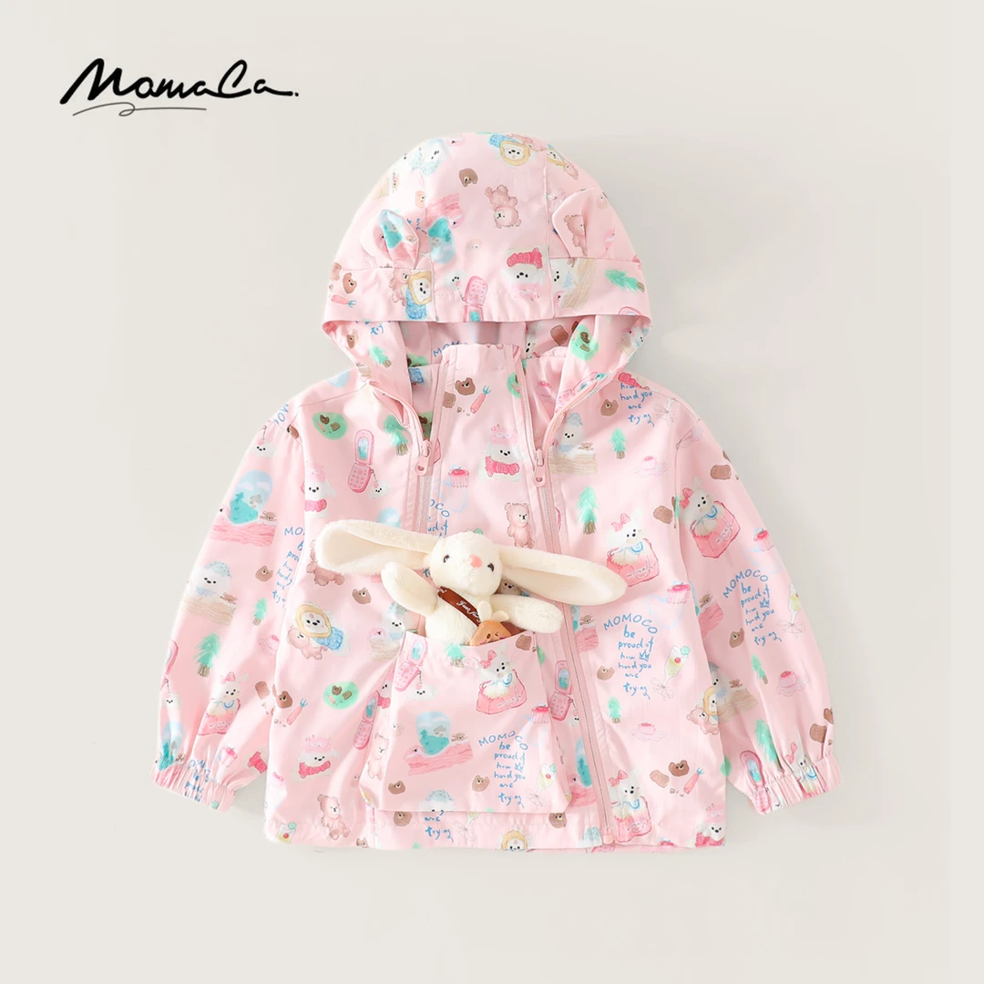 MOMOCO春秋季欧若风女童满印印花时尚小兔子外套77580107004