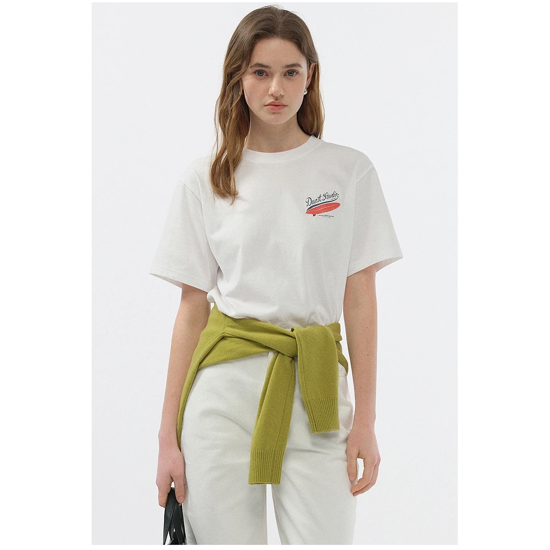 【六哥家】夏季新款 D 周冬雨同款 时尚纯棉简约印花圆领T恤