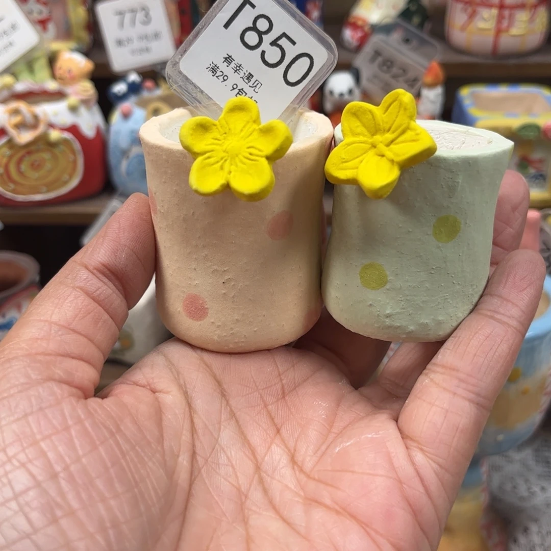 850两个花盆手绘花盆