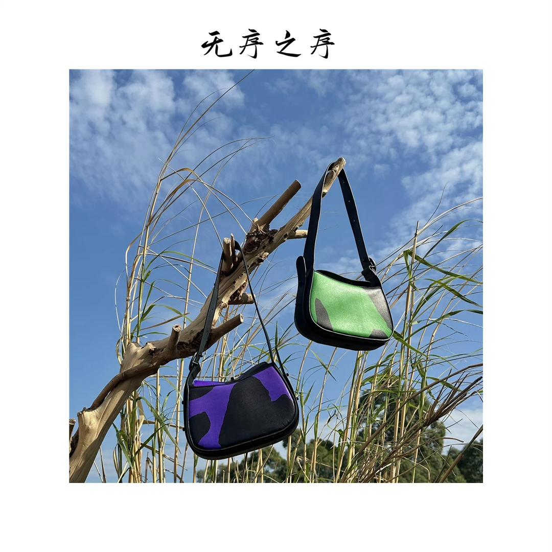 （溪挽）新品原创小众设计高级牛皮真皮女包单肩包腋下包3C231015