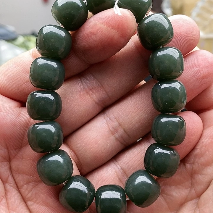 【闪购商品】未镶嵌手链和田玉14且末蓝老型