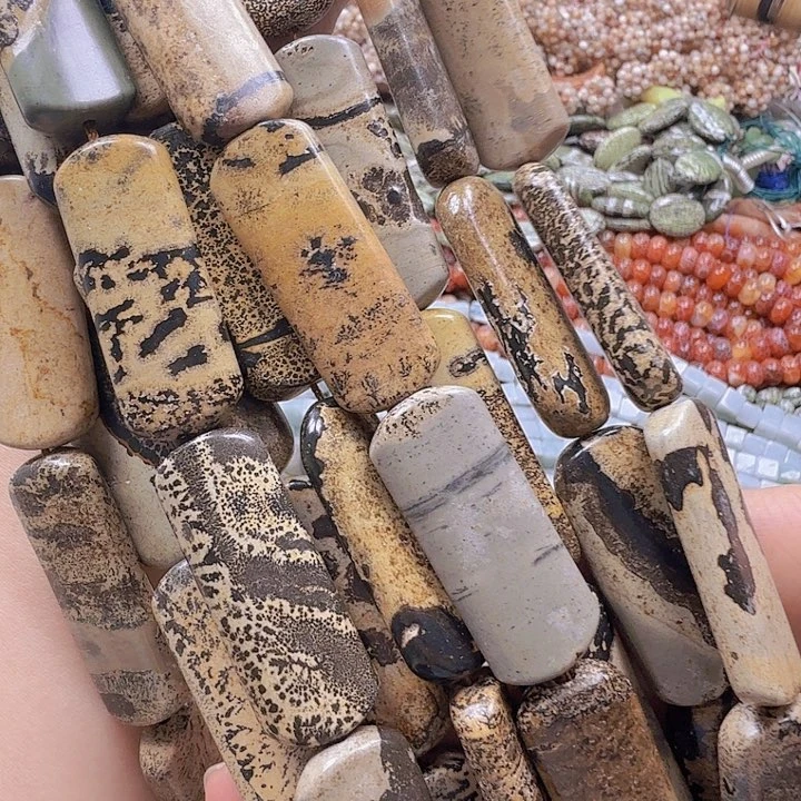 水晶珠宝半成品未镶嵌卡14×40国产图画长管一条