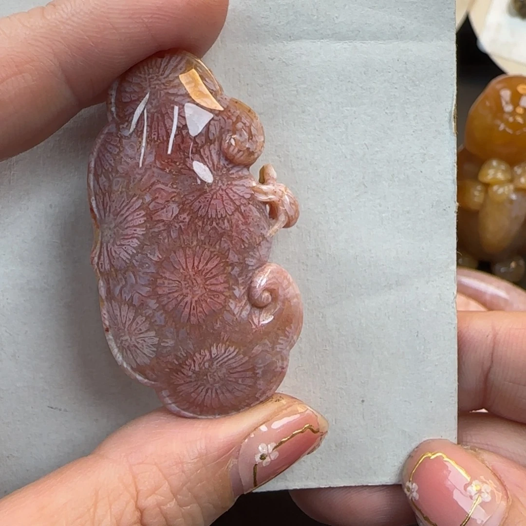 硅化珊瑚（珊瑚玉）未镶嵌颈饰