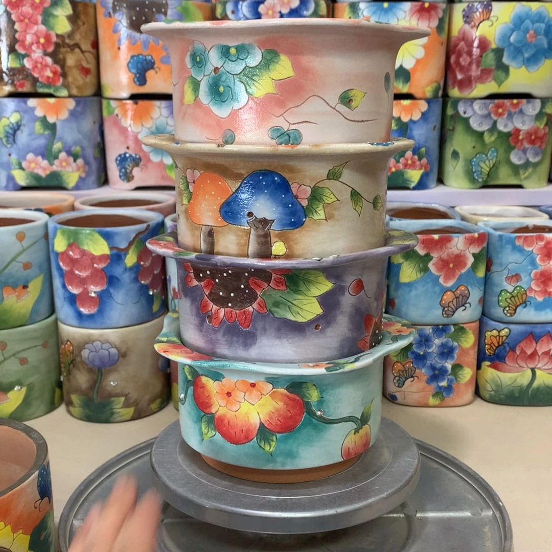 福利花盆，手绘花盆