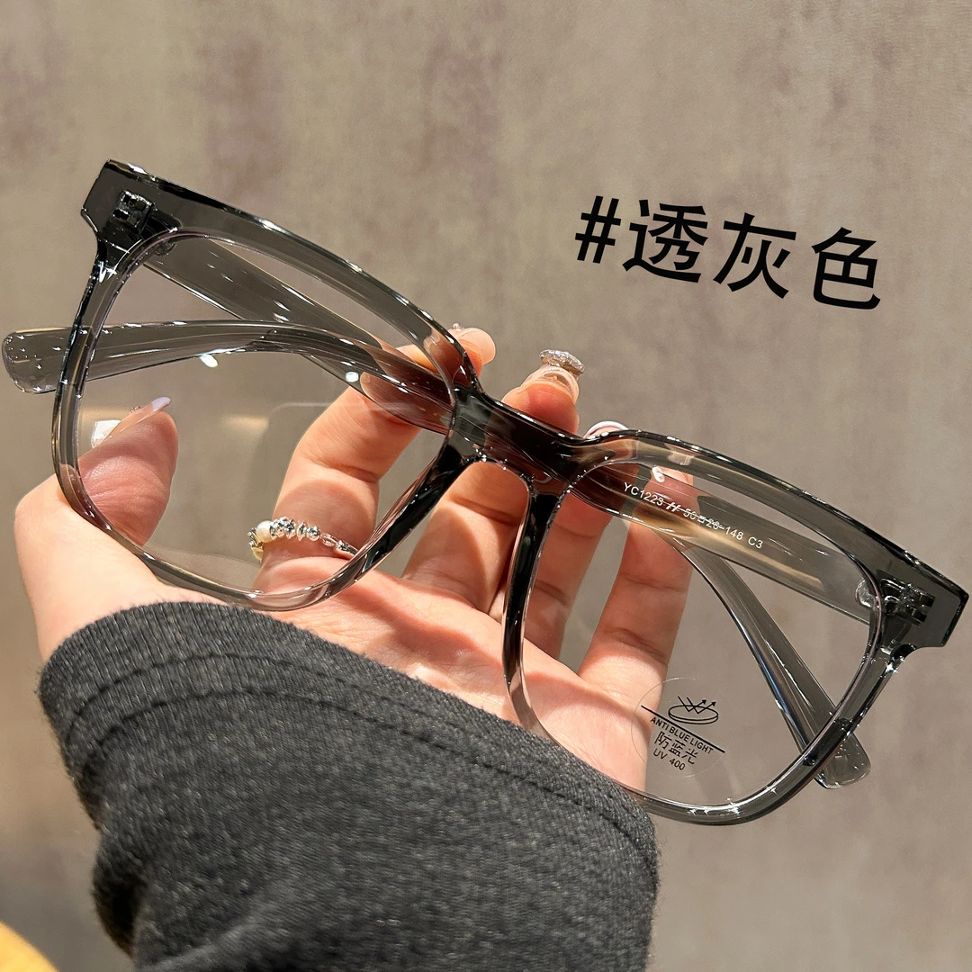 时尚新款温柔复古大方框中老年老花眼镜不挑脸型防蓝光平光眼镜框
