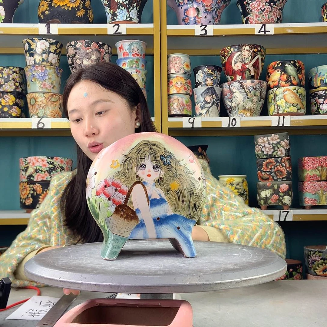 陶景德镇手工花盆59