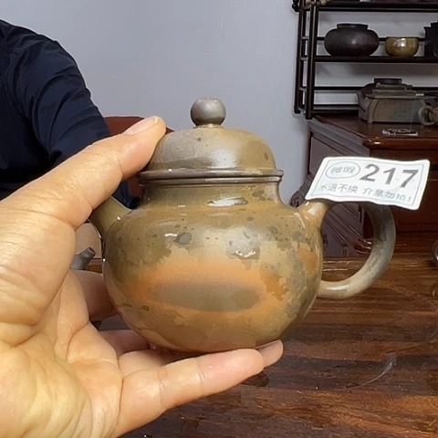 姜***肉戬谷龙窑柴烧茶壶217