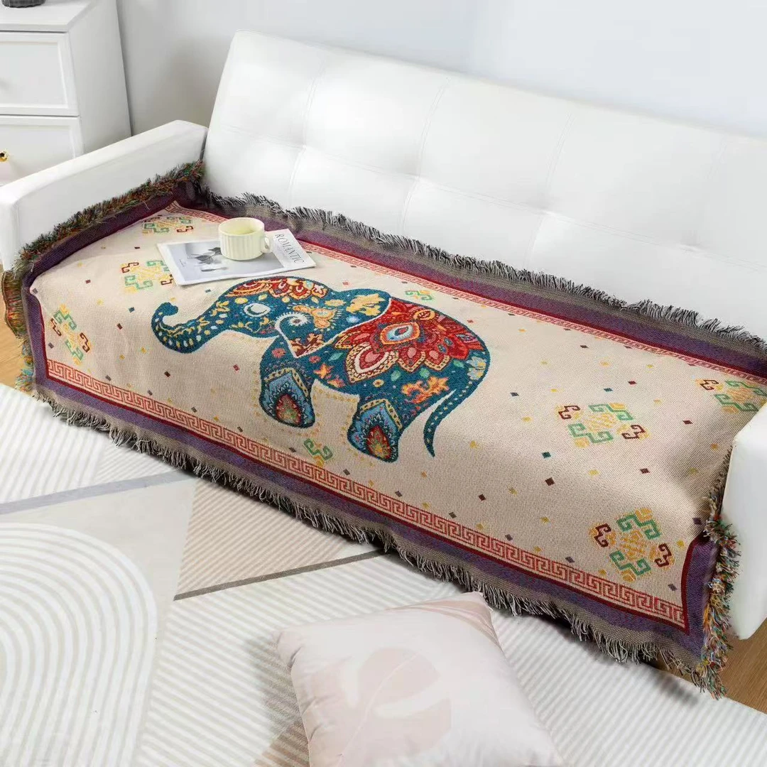 【金禧优品8】中号吉象沙发巾90*180±5（沙发巾缩水介意慎拍）