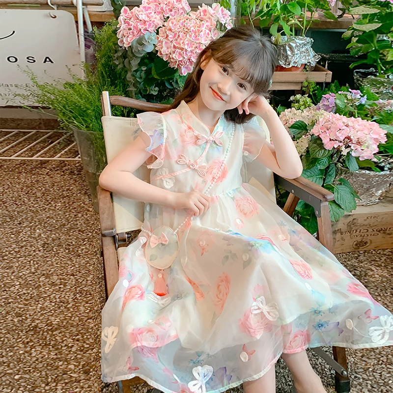 女童夏装连衣裙2025夏季新款新中式网纱裙中大童公主裙5282101529