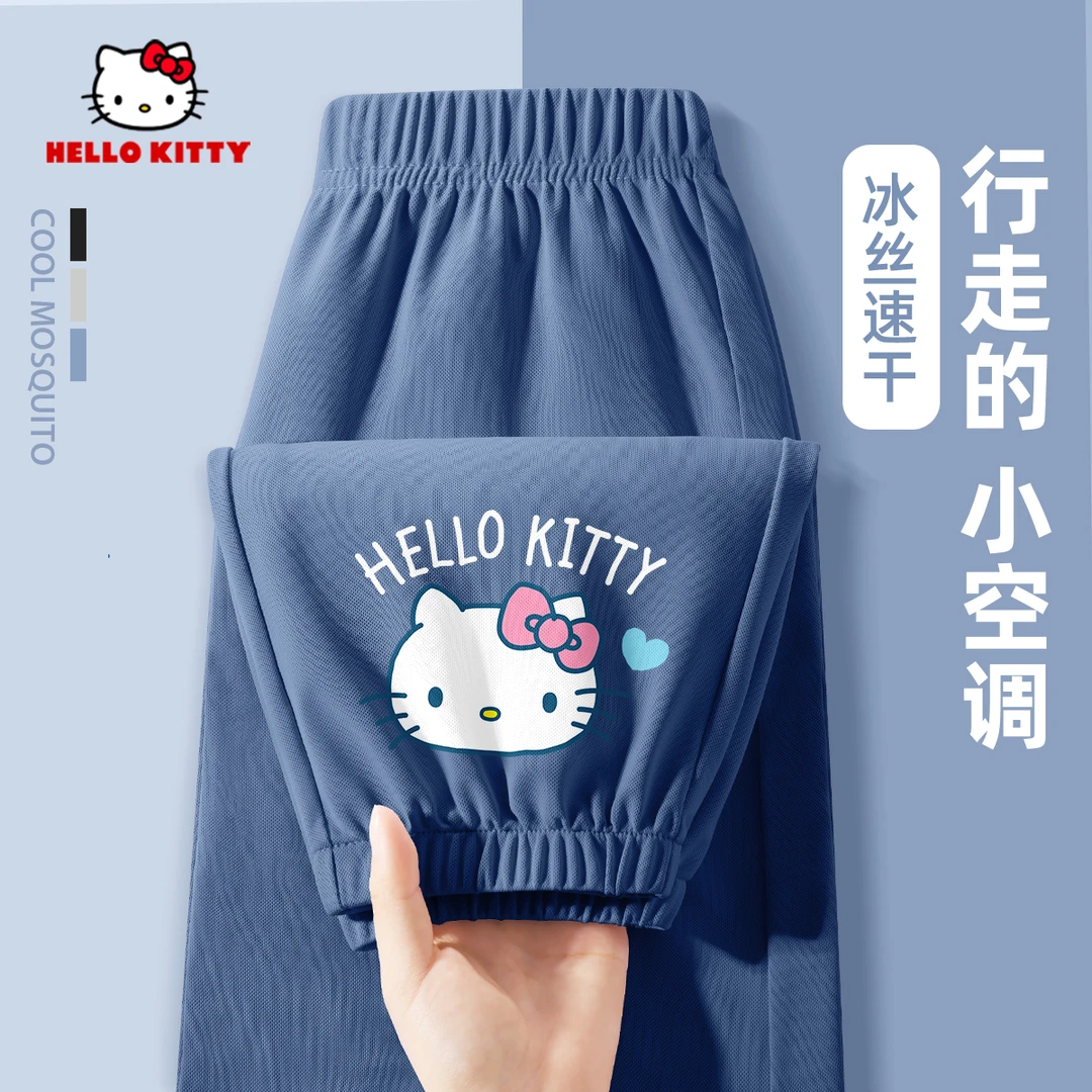 Hello Kitty女童夏季防蚊裤2025新款中大童薄款外穿休闲裤衣服女