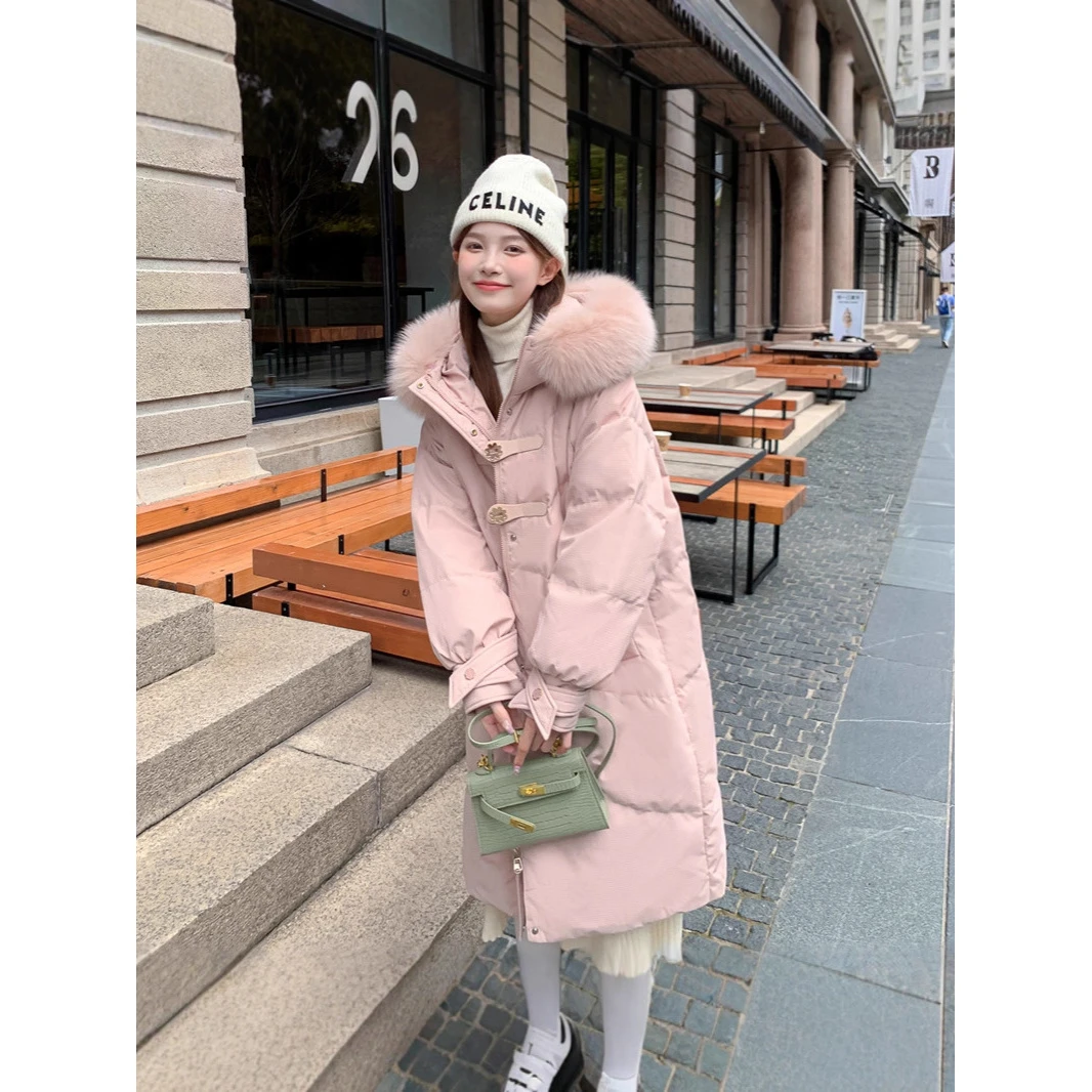 2025加肥加大码羽绒服女200斤胖mm中长款300斤白鸭绒特大码羽绒服