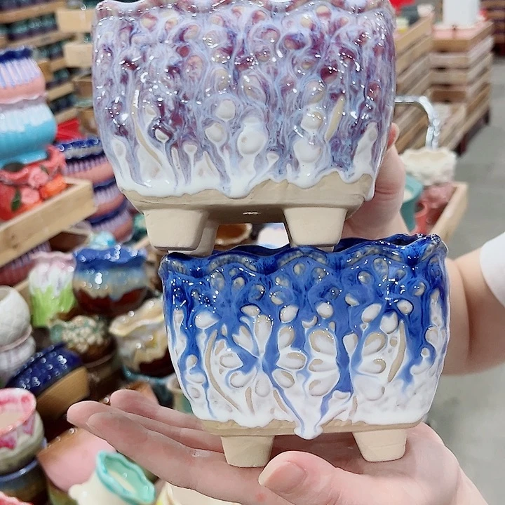 有孔.凑单10元陶瓷花盆发货！