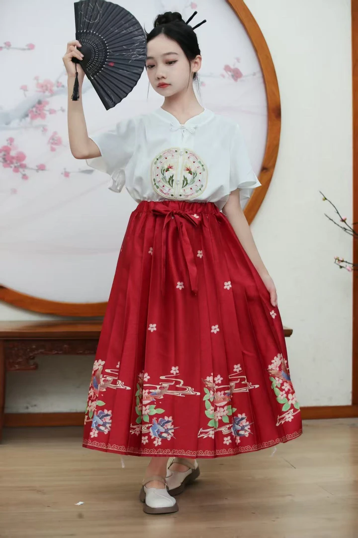 马面裙套装2025汉服女童休闲风