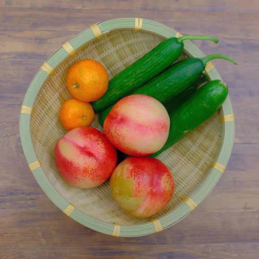 【27厘米直径米箩】竹青编织筐 洗菜滤