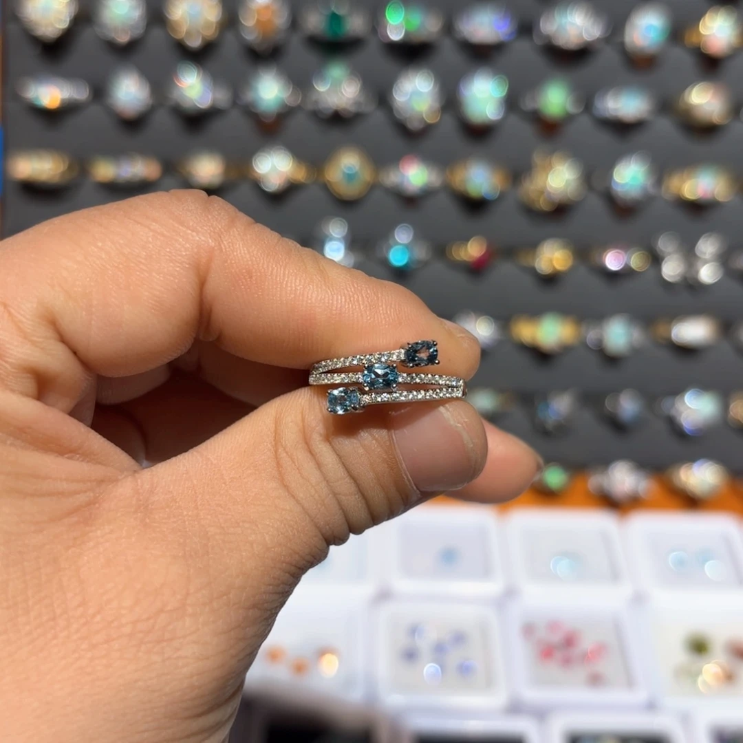 欧泊戒指银S925镶嵌戒指