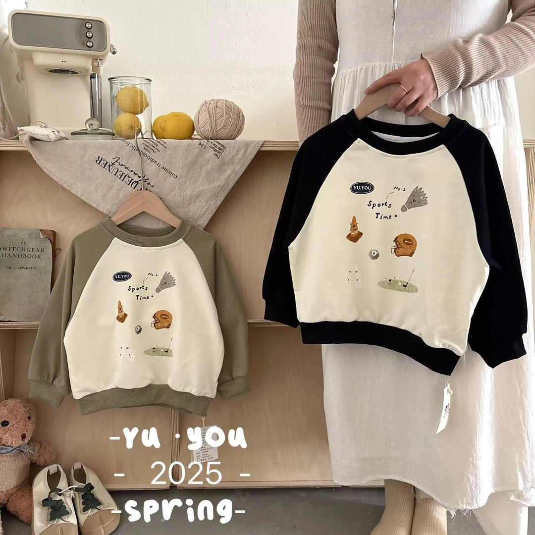 25C122-儿童春季新款插肩卫衣男童中小童长袖上衣