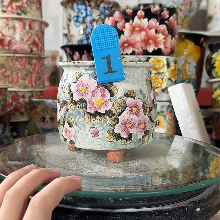 景德镇手绘花盆幸运花盆
