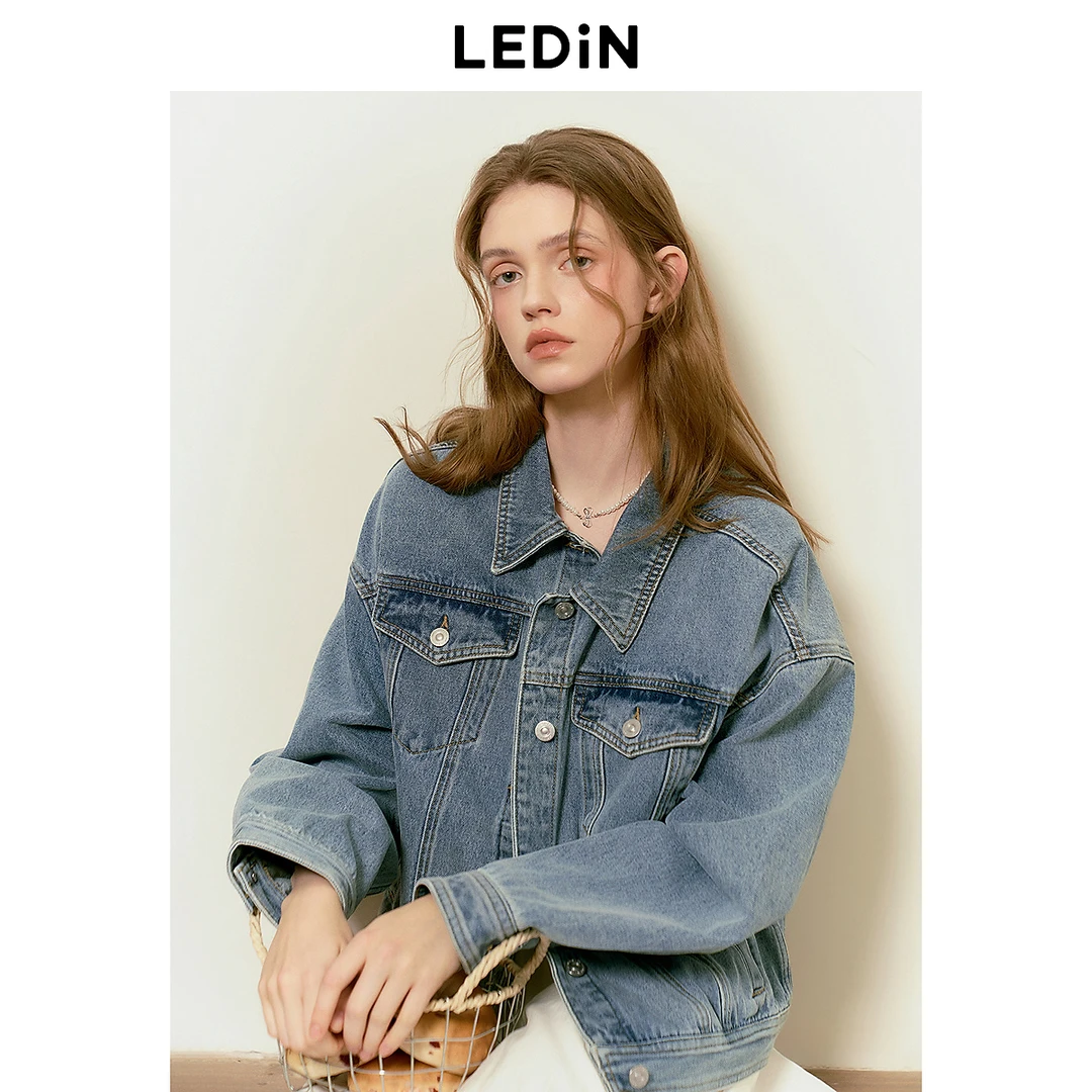 乐町清甜短款牛仔外套1007