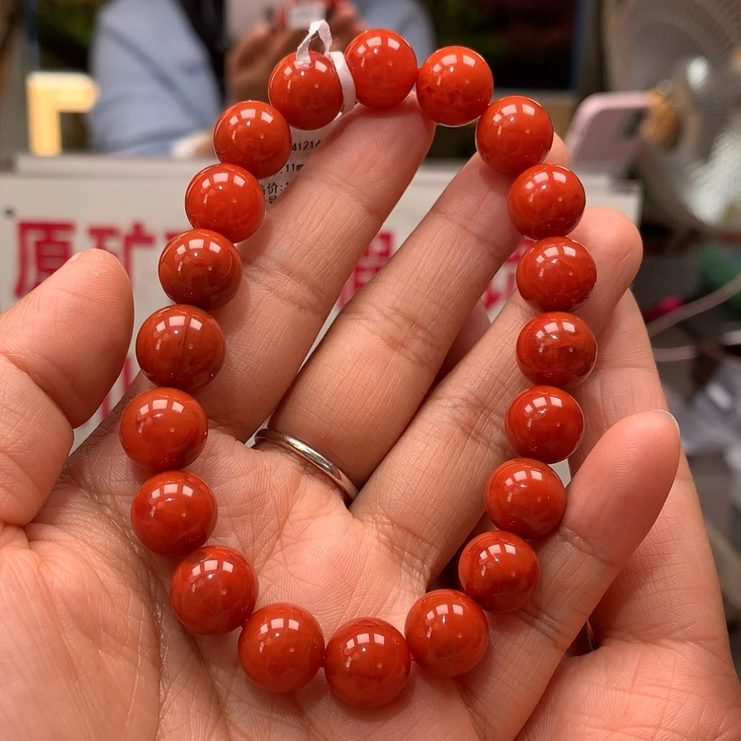 南红玛瑙南红11mm火焰纹手串未镶嵌