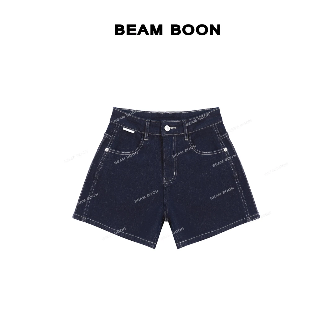Beam Boon|【蜡笔短裤】普洗环保莱赛尔骨位四面弹显瘦A字牛仔短裤