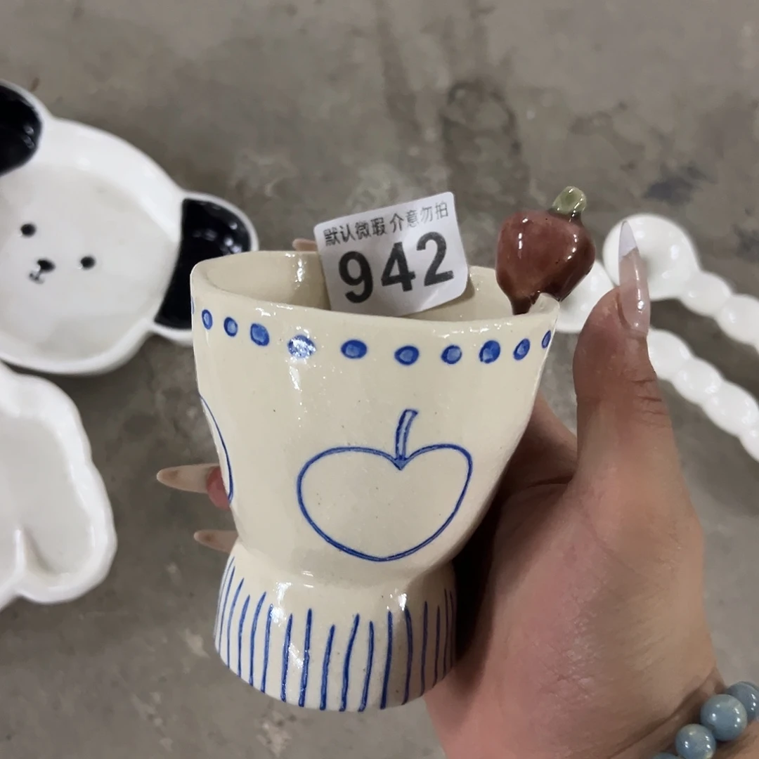 搪瓷微瑕苹果杯一个942