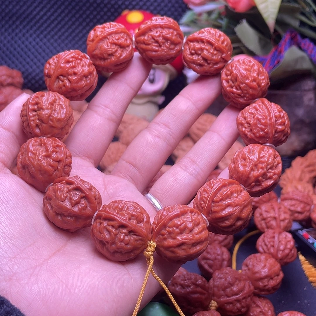 小***涵手串文玩核桃鳄鱼纹京八棱23