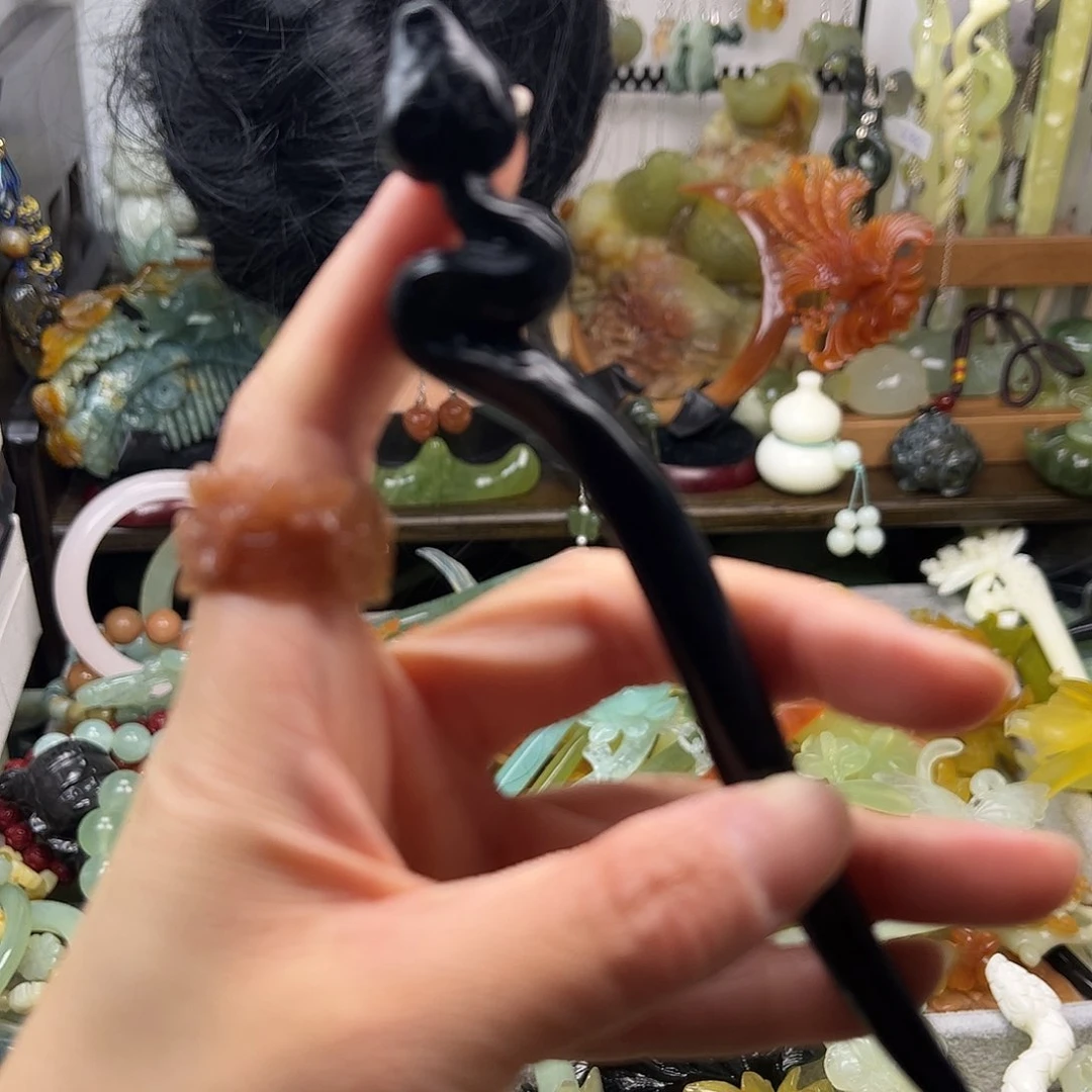 蛇纹石玉发簪合金