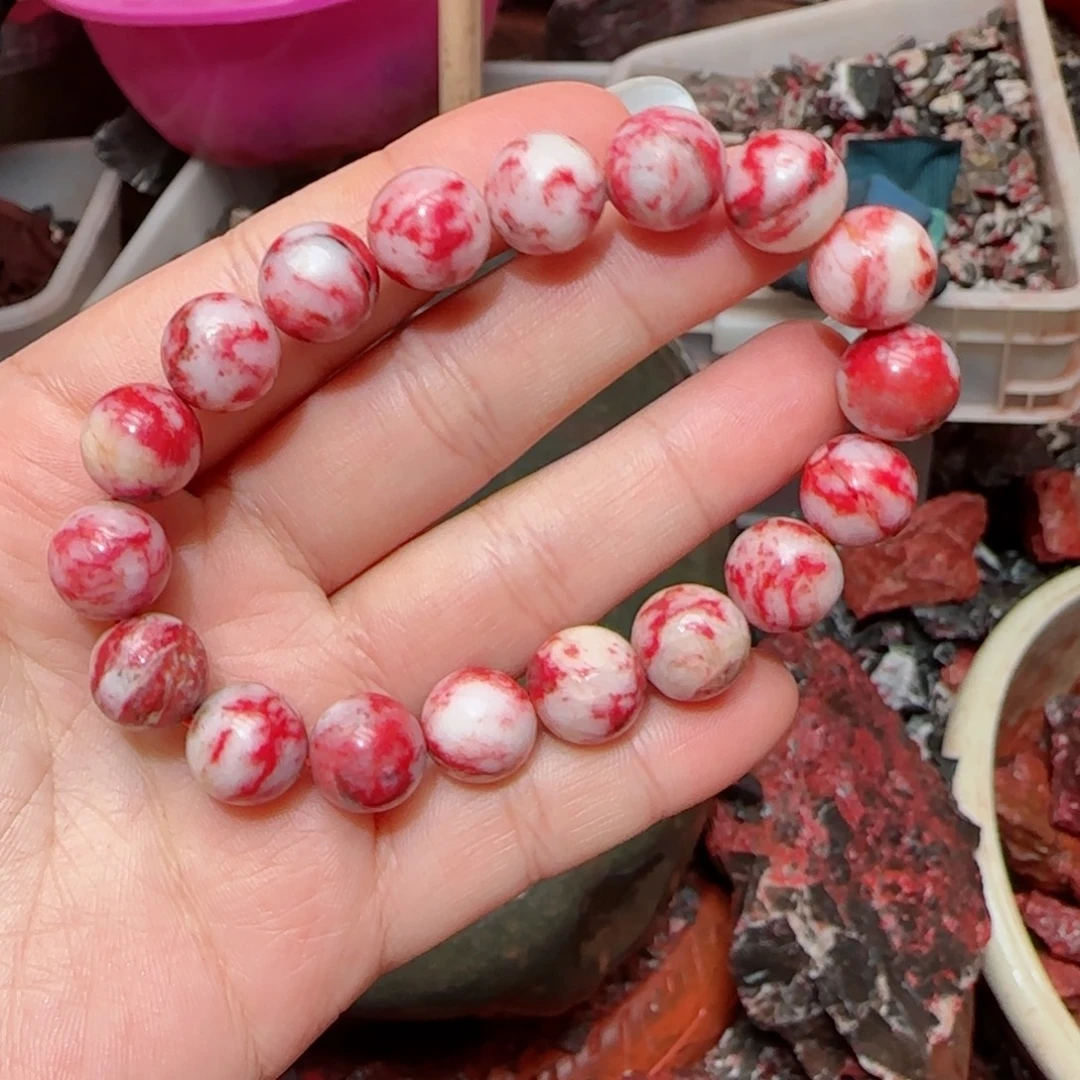 天然辰砂原石手串7