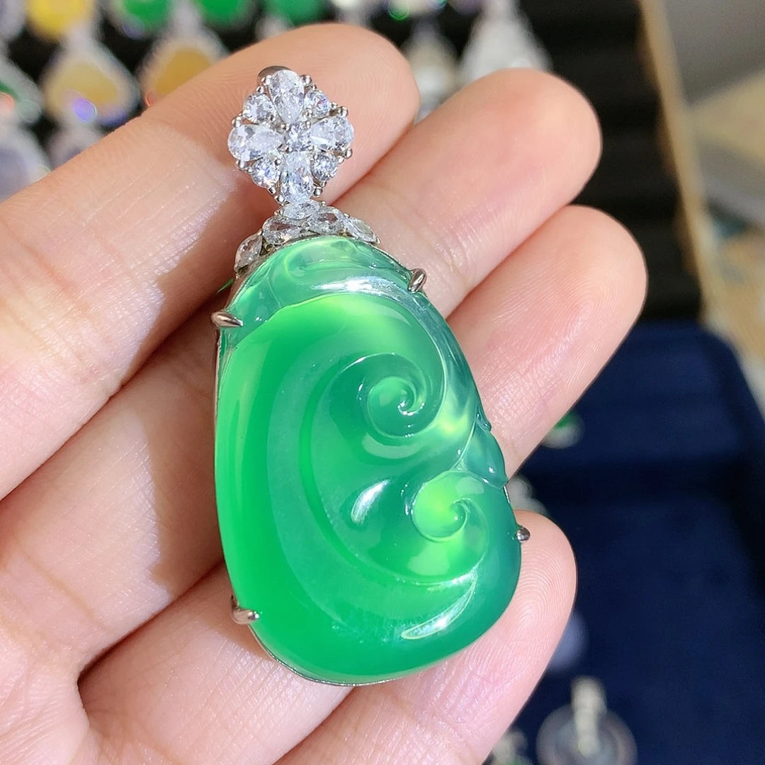 玛瑙/玉髓银S925镶嵌颈饰