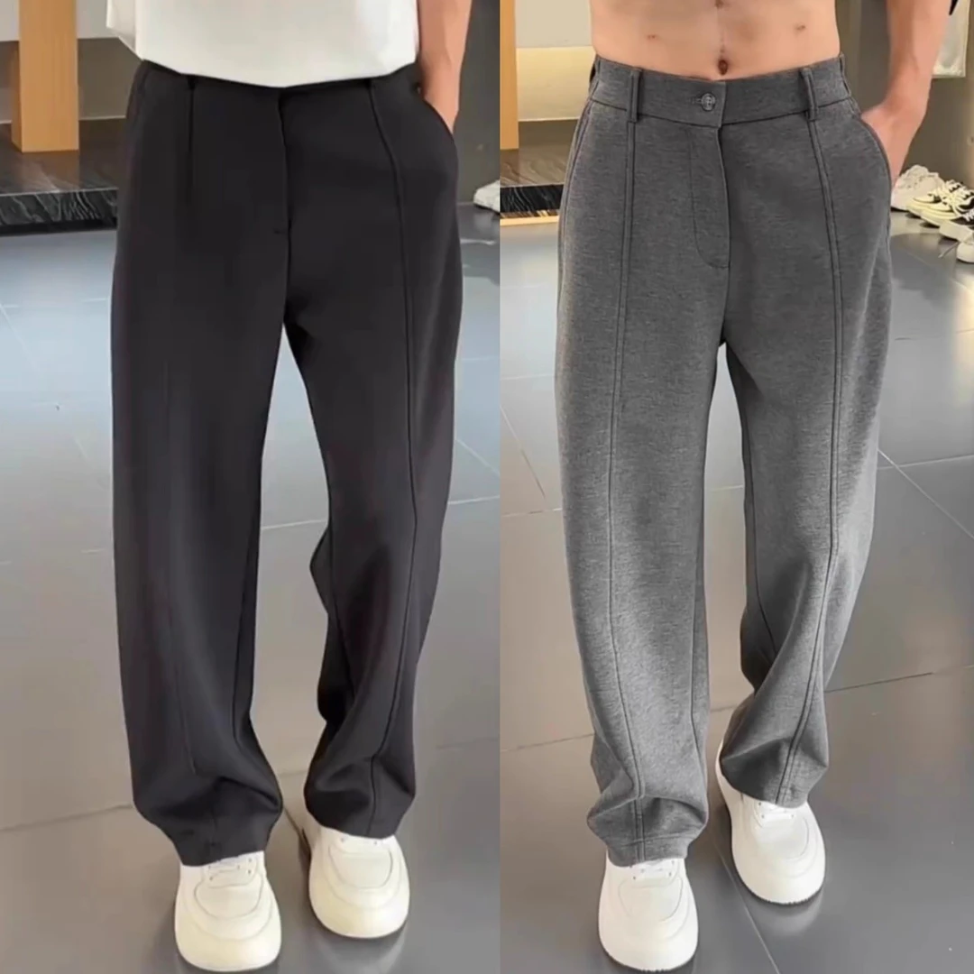 仓石一树潮牌秋冬重磅弯刀直筒休闲裤男简约百搭亲肤高级感男装