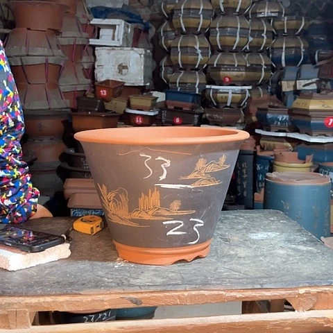 紫砂花盆大斗盆一个